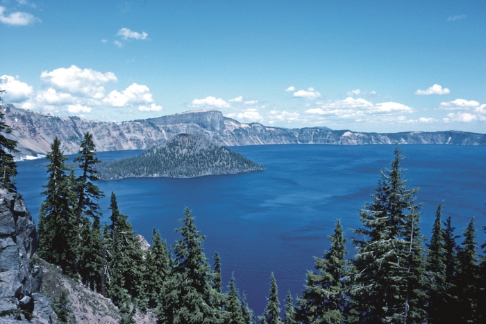 Crater Lake showing Wizard Island.